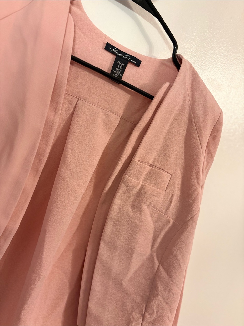 Kenneth Cole Blush Pink Open-Front Blazer